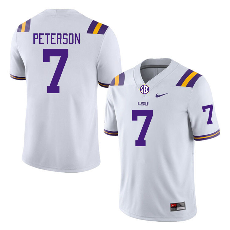 LSU Tigers #7 Patrick Peterson College Football Jerseys Stitched Sale-White